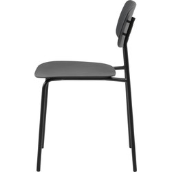 Eetkamerstoel Zwart - Zithoogte 46cm - Kirkland - Set van 4