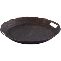 PTMD Semin Copper alu round rustic tray wavy edge S