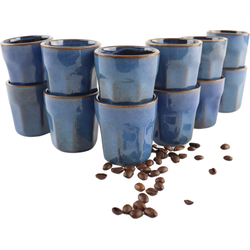 OTIX Espresso kopjes - zonder Oor - Set van 12 - Aardewerk - 80 ml - Mokken - Koffiekopjes - BLUETT