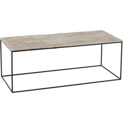 J-line - Salontafel Rechthoek Aluminium/ijzer Zilver/zwart - 110x49x41cm