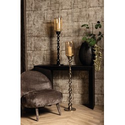 PTMD Windlicht Tracy - 22x22x125 cm - Glas - Champagne