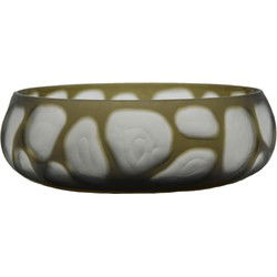 PTMD Schaal Azize - 30x30x9 cm - Glas - Groen