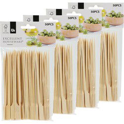 Excellent Houseware Sate prikkers/stokjes - 200x - bamboe - 15 cm - prikkers (sate)