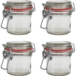 50x Glazen confituren mini potten/weckpotten 100 ml met beugelsluiting en rubberen ring - Weckpotten