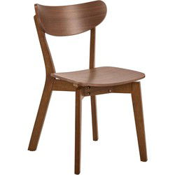 Eetkamerstoel - Naturel - Hout - Zithoogte 42,5cm - Levi - Set van 2