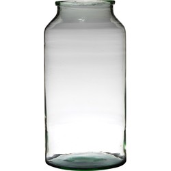Hakbijl glas Bloemenvaas melkbus vaas - gerecycled glas - transparant - D22 x H42 cm - Vazen