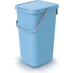 Keden GFT of rest afvalbak - lichtblauw - 25L - afsluitbaar - 26 x 29 x 48 cm - klepje/hengsel - Prullenbakken