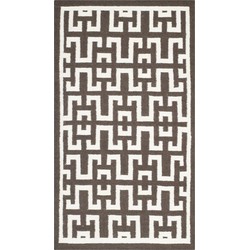 Safavieh Contemporary Indoor Flatweave Area Rug, Dhurrie Collection, DHU621, in Chocolate & Ivory, 91 X 152 cm