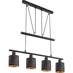 Industriële hanglamp Tunno - L:70cm - E14 - Metaal - Zwart