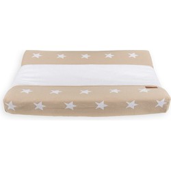 Baby's Only Gebreide baby aankleedkussenhoes - Waskussenhoes Star - Beige/Wit - 45x70 cm