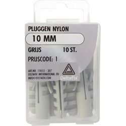 Pluggen 10mm nylon grs 10st