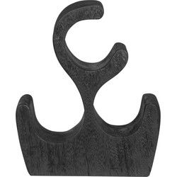 MUST Living Wine rack Grape small,30x25x14 cm, 3 bottles, suar wood, black with natural cracks