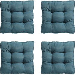 Madison -  Zitkussen Florance Panama sea blue - Ca. 47x47 cm - Set van 4