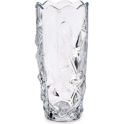 Bloemenvaas diamant relief 13,5 x 29 cm van glas - Vazen