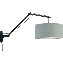 Wandlamp Andes - Bamboe Zwart/Lichtgrijs - 95x47x55cm