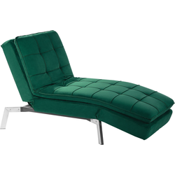 Beliani LOIRET - Chaise longue-Groen-Fluweel