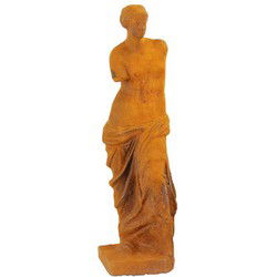 A RUSTY CAST IRON FIGURINE OF VENUS