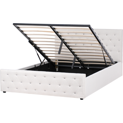 Beliani AMIENS - Tweepersoonsbed-Beige-Polyester