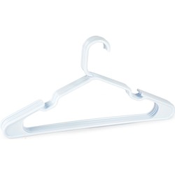 Plasticforte Kledinghangers - 5x stuks - wit- kunststof - 42 x 23 cm - kledingkast/kleerhangers - Kledinghangers