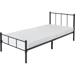 ML design metalen bed zwart, 90x200 cm, gemaakt van stalen frame