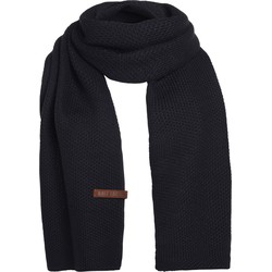 Knit Factory Jazz Gebreide Sjaal Dames & Heren - Navy - 200x30 cm