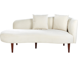 CHAUMONT - Chaise longue - Crème - Rechterzijde -  Fluweel