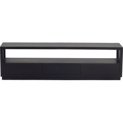 Tv-Meubel Mangohout Zwart - 150x40x50cm - 3-Lades - Kast Luxurious