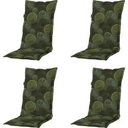 Madison -  Tuinstoelkussen Hoge Rug Circle green - Ca. 123x50 cm - Set van 4