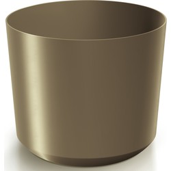 Prosperplast Plantenpot/bloempot Babylon - kunststof - buiten/binnen - goud - D12 x H12 cm - Plantenpotten