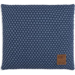 Knit Factory Juul Sierkussen - Jeans/Indigo - 50x50 cm - Inclusief kussenvulling