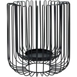 PTMD Eroni Rond Windlicht - H25 x Ø22 cm - Metaal - Zwart