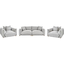 LUVOS - Banken set - Grijs - Polyester