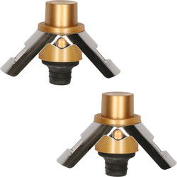 Svenska Living Champagnefles stopper/afsluiter - 2x - 4 cm - Flesafsluiter - Wijnafsluiters