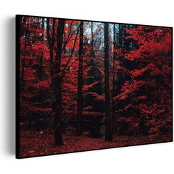 Muurwerken Akoestisch Schilderij - Het rode bos - Geluidsdempend Wandpaneel - Wanddecoratie - Geluidsisolatie - BASIC (AW 0.65) S (70x50)