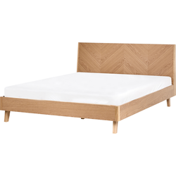 Beliani WIZERNES - Tweepersoonsbed-Bruin-MDF