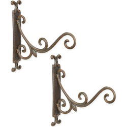 A PAIR OF CAST IRON WALL HOOKS