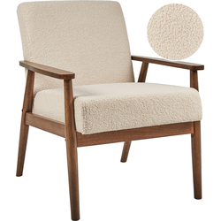 Beliani ESRUM - Fauteuil-Beige-Bouclé