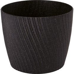 Form Plastic Plantenpot/bloempot - kunststof - zwart - D23 x H20 cm - Plantenpotten