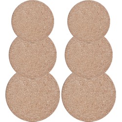 Set van 6x pannenonderzetters kurk rond 23/26/30 cm - Panonderzetters