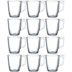 12x Glazen voor thee/koffie 250 ml - Koffie- en theeglazen