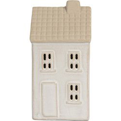 Clayre & Eef Decoratie Huis met LED 6x5x11 cm Beige Keramiek