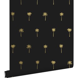 ESTAhome behang palmbomen zwart en goud - 0,53 x 10,05 m - 139161