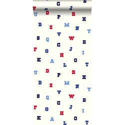 ESTAhome behang alfabet rood. wit en blauw