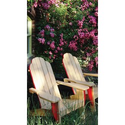 Witte stoelen 70x130cm Tuinschilderij