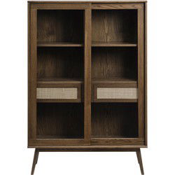 Vitrinekast Barrali Smoked Eiken 160cm - Giga Living