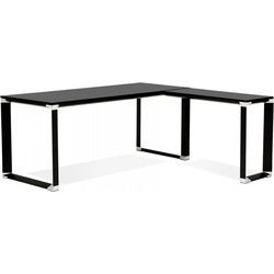 Groot XLINE hoekdirectiebureau 200x200x74 cm Zwart