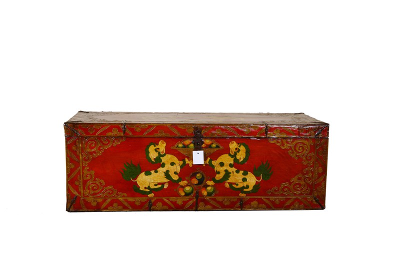 Fine Asianliving [PREORDER WEEK 48] Designed Chinese Storage Chest Hand Painted - Tigers - 