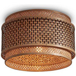 Plafonniere Bhutan - Bamboe/Zwart - Ø40cm