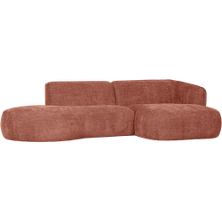 WOOOD Polly Chaise Longue Rechts - Polyester - Roze - 71x258x105/150