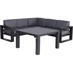 Garden Impressions Plaza lounge dining set 4-delig - donker grijs